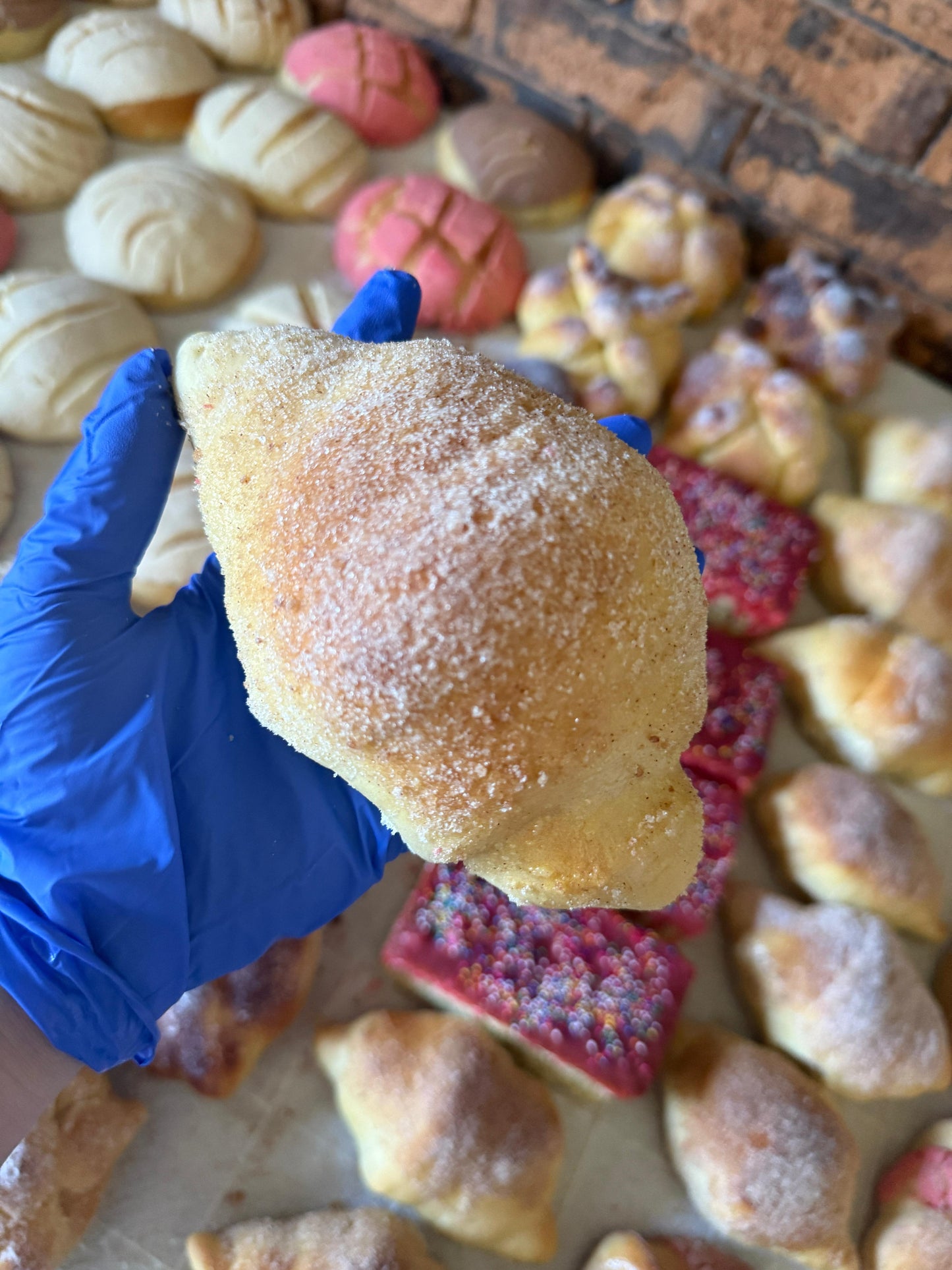 Bigotes (mustache shape bread cinnamon and sugar coated)